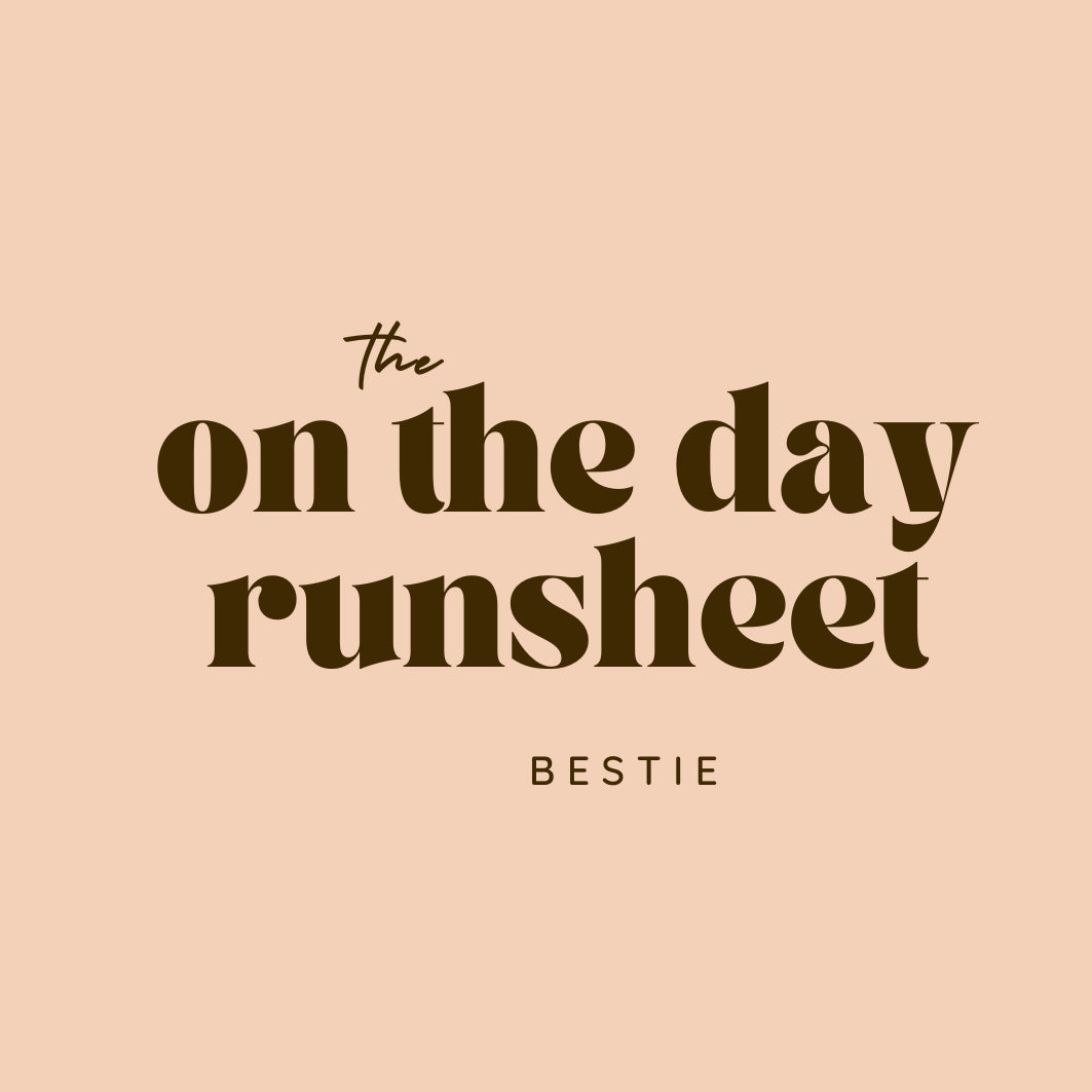 On The Day Run Sheet Template